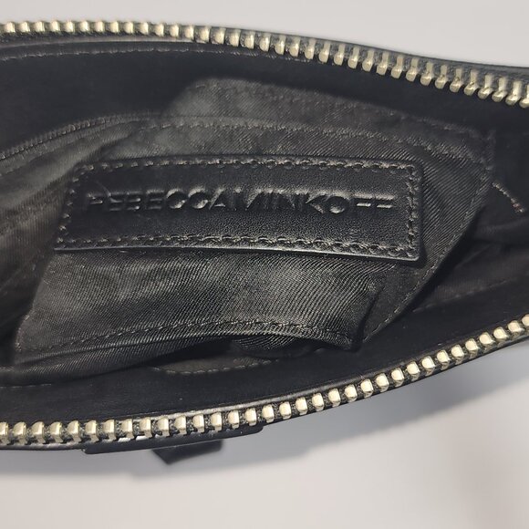 Rebecca Minkoff Black Genuine Leather Crossbody Purse Adjustable Strap - Picture 3 of 9